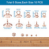 50Pcs 5 Style 304 Stainless Steel Bead Cap Pendant Bails STAS-CD0001-16-3