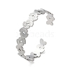 Non-Tarnish 304 Stainless Steel Butterfly Open Cuff Bangles for Women BJEW-M316-05P-1