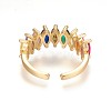 Brass Cubic Zirconia Finger Rings RJEW-P077-14G-3