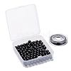 100Pcs 8mm Natural Black Stone Round Beads DIY-LS0002-15-7