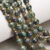 Electroplated Natural Druzy Geode Crystal Beads Strands G-F833-P01-8mm-03-1