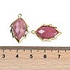 Natural Rhodonite Faceted Leaf Pendants G-I375-04G-12-3