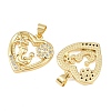 Mother's Day Brass Cubic Zirconia Pendants KK-L251-07G-06-2
