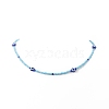 Resin Evil Eye & Glass Seed Beaded Necklace for Women NJEW-JN04243-5