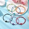 6Pcs Synthetic Turquoise Beaded Stretch Bracelets BJEW-JB11218-2