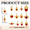 14Pcs Alloy Enamel Stethoscope Pendant Decorations HJEW-ME00156-2