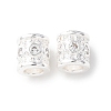 Brass Micro Pave Clear Cubic Zirconia European Beads KK-C157-28S-1