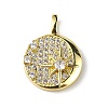 Rack Plating Brass Micro Pave Cubic Zirconia Pendants KK-C019-17G-1