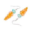 Easter Carrot Glass Dangle Earrings for Women EJEW-JE06219-4