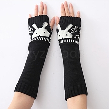 Polyacrylonitrile Fiber Yarn Knitting Long Fingerless Gloves COHT-PW0001-14B