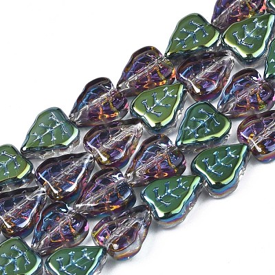 Electroplate Glass Beads Strands X-EGLA-S188-16-C03-1
