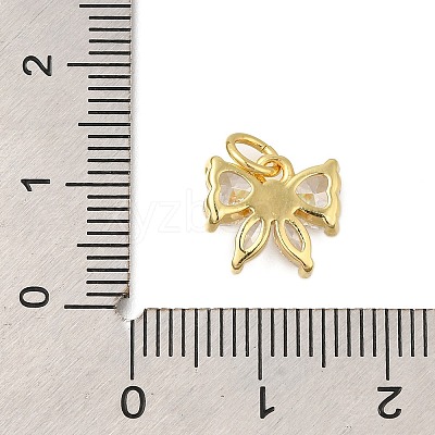 Rack Plating Brass Micro Pave Cubic Zirconia Charms KK-I716-22G-02-1
