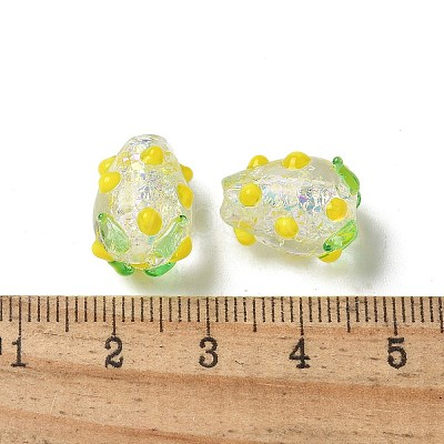 Handmade Foil Lampwork Bumpy Beads Strands FOIL-Z001-05F-1