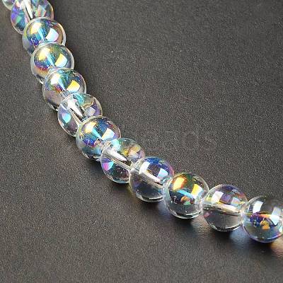 Transparent Electroplate Glass Beads Strands EGLA-I015-01A-1