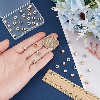 40Pcs 2 Colors Brass Beads KK-BC0009-37-1