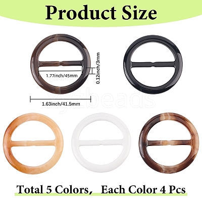 20Pcs Resin Tri-Glide Adjuster Buckles FIND-GF0008-12G-1