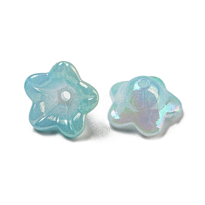Iridescent Acrylic Bead Caps OACR-C021-08D-1