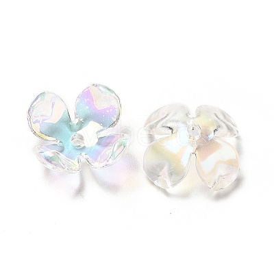 Transparent Acrylic Flower Bead Caps MACR-C009-15-1
