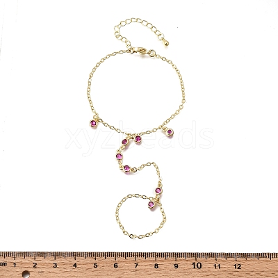 Brass Micro Pave Cubic Zirconia Mittens Bracelets BJEW-C156-01G-02-1