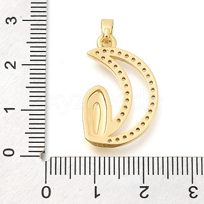 Brass Micro Pave Cubic Zirconia Pendants KK-S049-20G-01-1