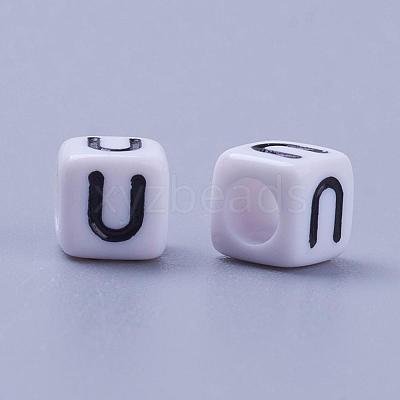 Acrylic Horizontal Hole Letter Beads PL37C9308-U-1