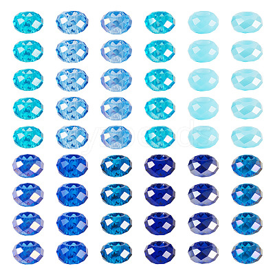 60Pcs 12 Colors Blue Color Theme Glass European Beads GPDL-TA0001-10-1