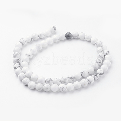 Natural Howlite Bead Strands G-G735-66-6mm-1
