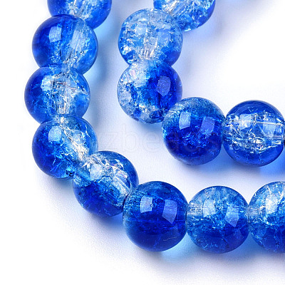 Transparent Crackle Baking Paint Glass Beads X1-DGLA-T003-01B-03-1