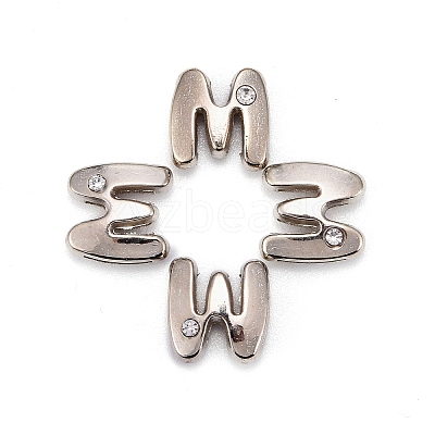 Letter Slider Beads for Watch Band Bracelet Making X-ALRI-O012-M-NR-1