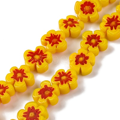 Handmade Millefiori Lampwork Beads Strands LAMP-G164-03E-1