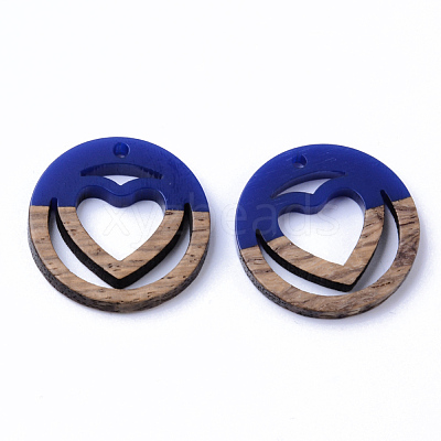 Resin & Walnut Wood Pendants RESI-N025-010A-B01-1