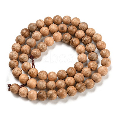 Natural Wood Beads Strands WOOD-F008-05-B-1