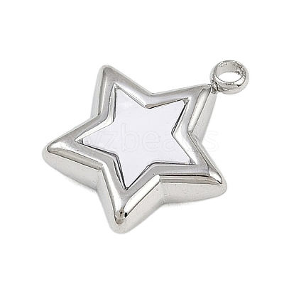 304 Stainless Steel Pave Synthetic Shell Pendants STAS-P402-03B-P-1
