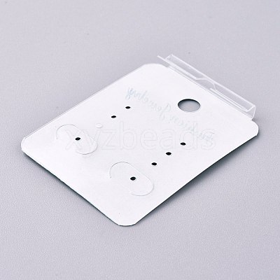 Kraft Paper Plastic Jewelry Display Cards DIY-K032-12-1
