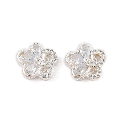 Rack Plating Brass Micro Pave Cubic Zirconia Beads KK-F879-12S-1