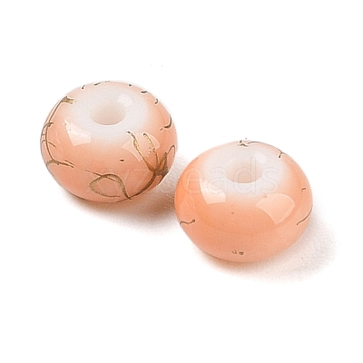 Opaque Spray Painted Glass Beads GLAA-G118-01L-1