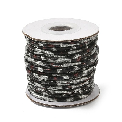Leopard Printed Round Imitation Leather Cords LC-S020-01B-1