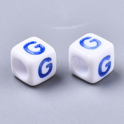 Opaque White Acrylic Beads SACR-R252-02G-1