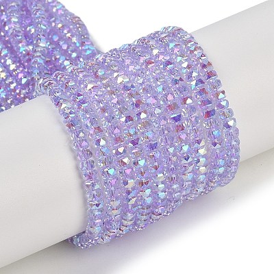 Electroplate Glass Beads Strands GLAA-Q105-03A-1