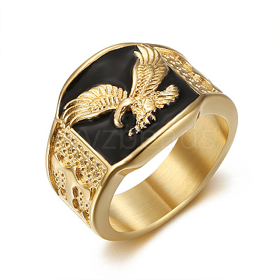304 Stainless Steel and Enamel Finger Rings for Men FS-WG4515C-02-1
