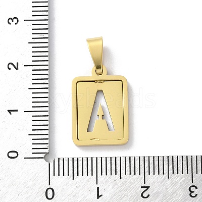 304 Stainless Steel Alphabet Pendants STAS-S152-01G-A-1