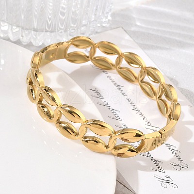 304 Stainless Steel Hinged Cuff Bangles SA-CBAB92B-06G-1
