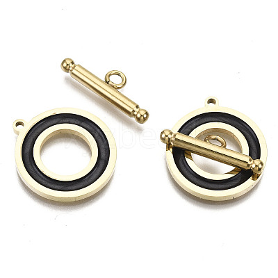 201 Stainless Steel Toggle Clasps STAS-R115-14B-G-1