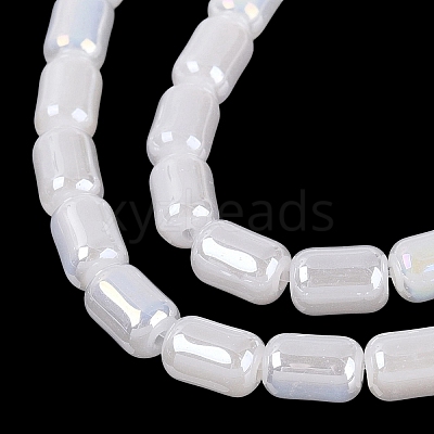 Electroplate Imitation Jade Glass Beads Strands EGLA-Q132-03A-B01-1