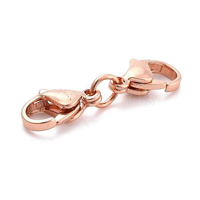 304 Stainless Steel Lobster Claw Clasps STAS-WH0026-07B-RG-1