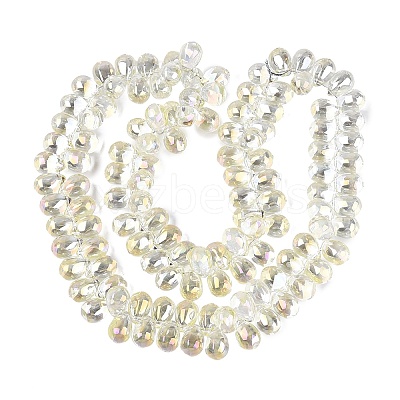 Electroplate Baking Paint Transparent Glass Beads Strands GL-N005-02A-C15-1