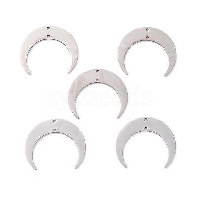 Non-Tarnish 201 Stainless Steel 2-Loop Link Pendants STAS-N090-LA038-1