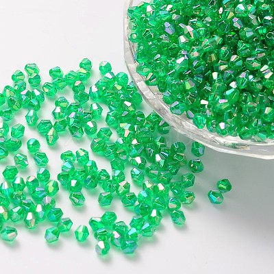 Bicone AB Color Plated Eco-Friendly Transparent Acrylic Beads LS-X-TACR-A003-4mm-18-1