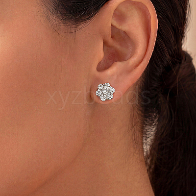 925 Sterling Silver Pave Moissanite Stud Earrings for Women SX7074-2-1
