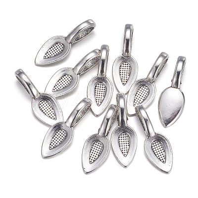 Tibetan Style Alloy Glue-on Flat Pad Bails LS-AB3348Y-1